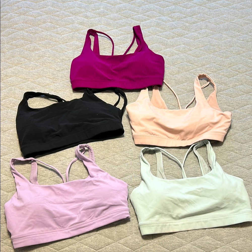 Athleta Sports Bras - Black, Magenta, Lavender, Peach and Light Blue
